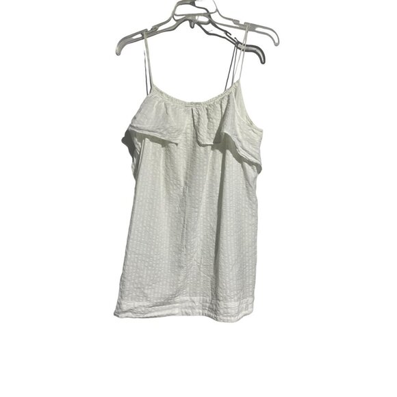 White Off-Shoulder Ruffle Top With Adjustable Spaghetti Straps - Picture 5 of 5